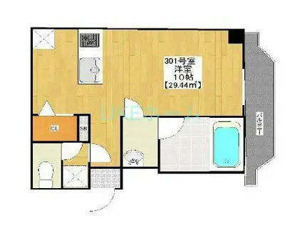 金太郎ヒルズ27 203(1K/3階)の間取り写真