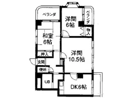 サンビームAZ(2LDK/6階)の間取り写真