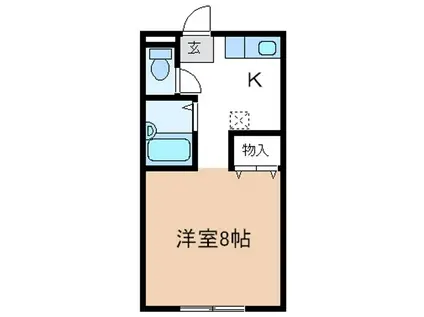 コーポヤスエ(1K/1階)の間取り写真