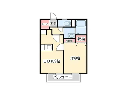 パナハイツヒコ池(1LDK/2階)の間取り写真