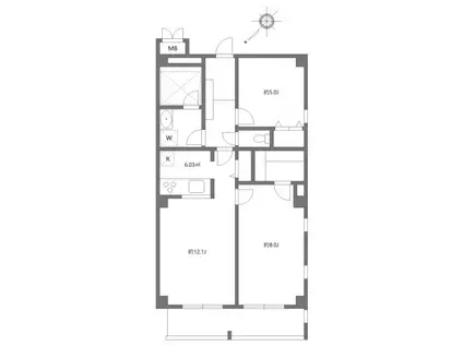 アリカ平井プレッソ(1SLDK/6階)の間取り写真
