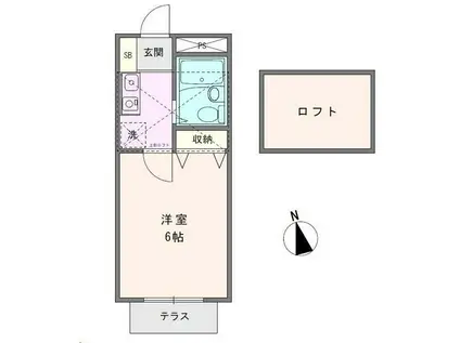 ビューパレス茅ヶ崎(1K/1階)の間取り写真