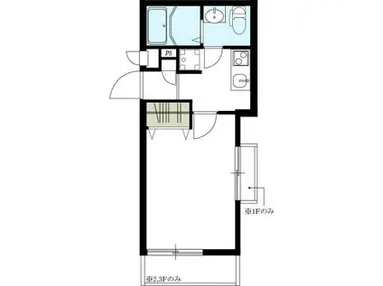 リブリ・三ツ沢フラッツ(1K/2階)の間取り写真