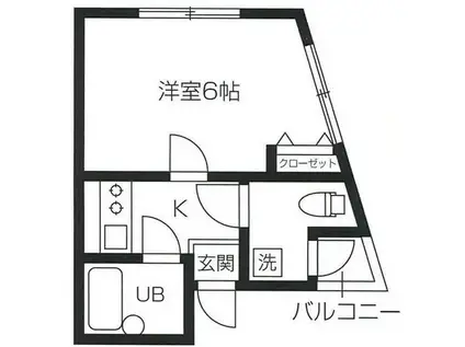 フラットMIYA(1K/3階)の間取り写真