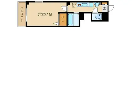 ラフォンテ尼崎駅前(1K/6階)の間取り写真