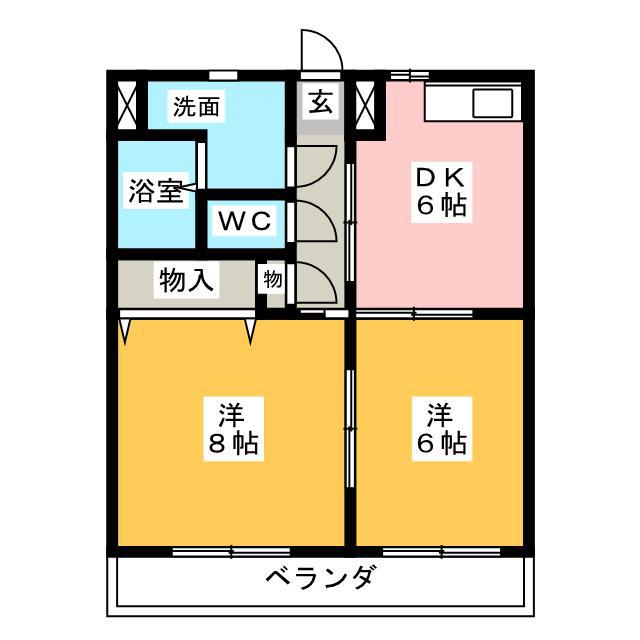リアライズ掛川II(2DK/4階)の間取り写真