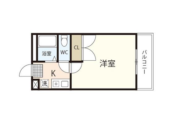 レオパレスレインボーII(1K/1階)の間取り写真