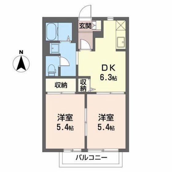 ソフィア 壱番館(2DK/1階)の間取り写真