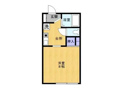 シティーメイト(1K/2階)の間取り写真