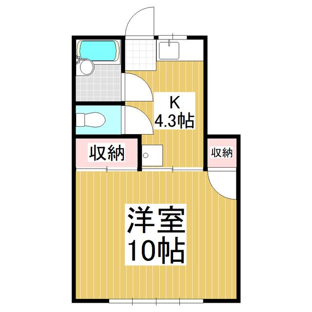ティーダ(1DK/1階)の間取り写真