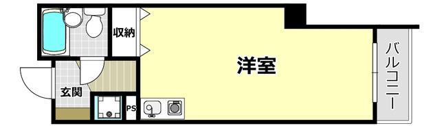 パーキーK(ワンルーム/2階)の間取り写真