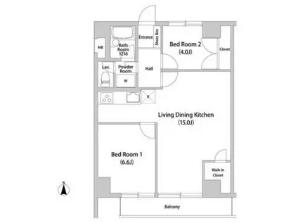 グラスハイム(2LDK/3階)の間取り写真