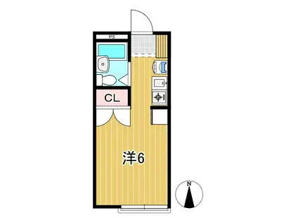 アリス日立第一(ワンルーム/2階)の間取り写真