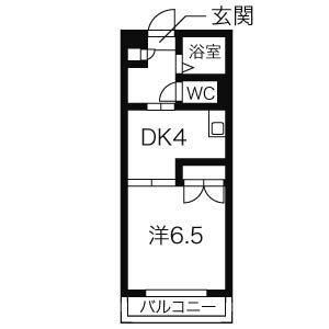 メゾンドマルキーズ(1DK/5階)の間取り写真