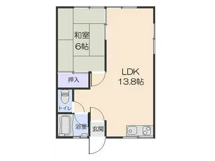 サニーウェルコート青葉C棟(1LDK/1階)の間取り写真