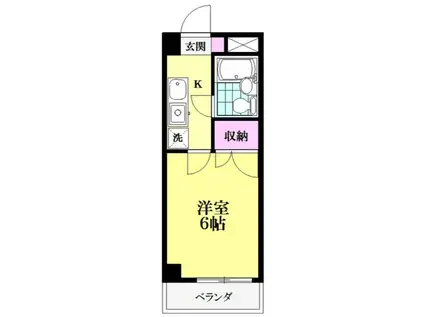 インペリアル(1K/1階)の間取り写真