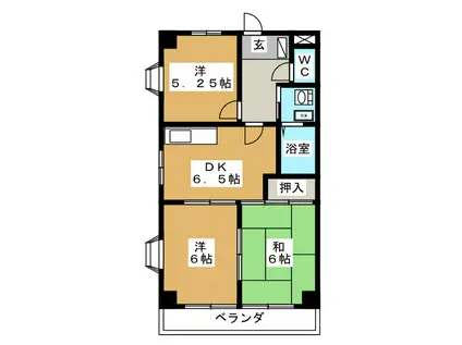 川誠ビル(3DK/3階)の間取り写真