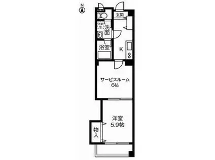 FJ日進通(1SK/3階)の間取り写真