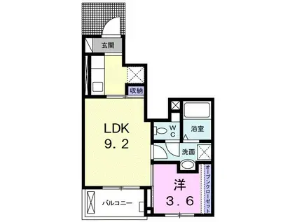 リベルテ ビラージュ(1LDK/1階)の間取り写真