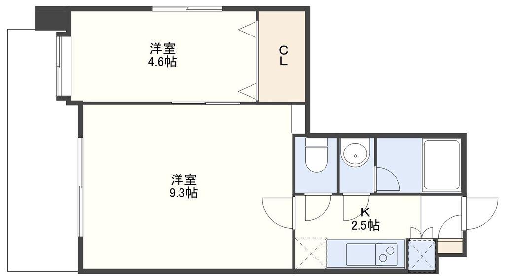 S-FORT長崎大学病院前(2K/2階)の間取り写真