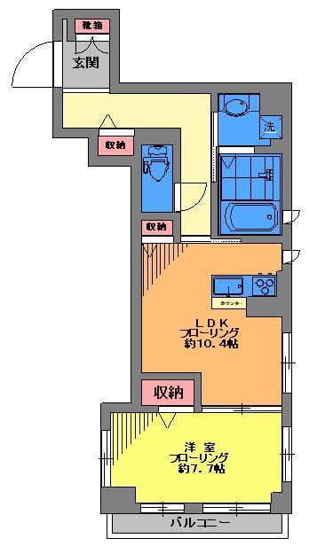 サンファミール(1LDK/3階)の間取り写真