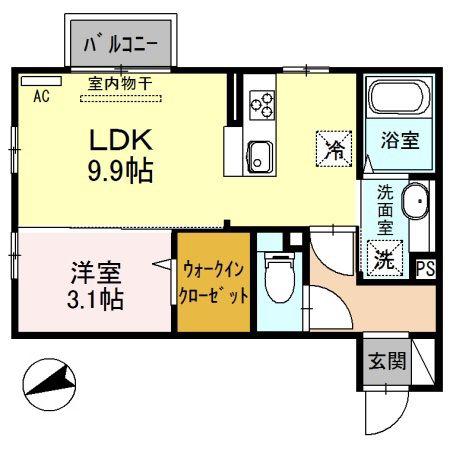 パルフェ(1LDK/2階)の間取り写真