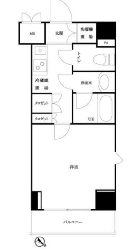 ルーブル三田(1K/8階)の間取り写真