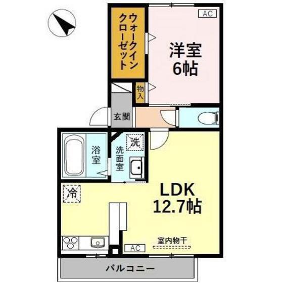 D-松村(1LDK/1階)の間取り写真