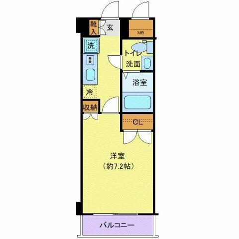 ヴェルステージ・武蔵小杉(1K/3階)の間取り写真