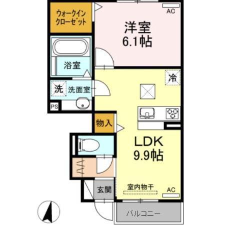 ヴィクトワール(1LDK/1階)の間取り写真
