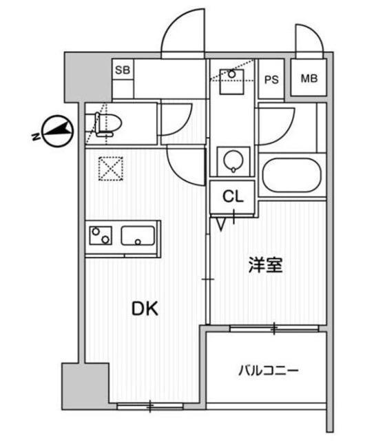 WEAVE BASE OMORI(1DK/6階)の間取り写真