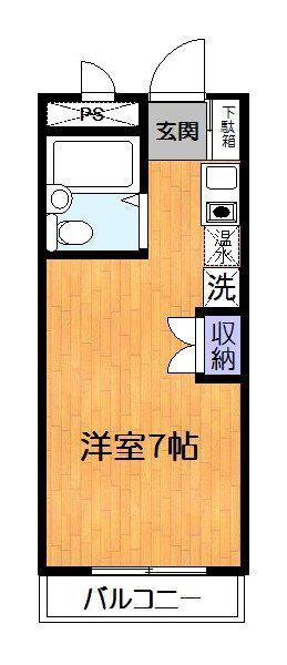 ドリームダイイチ(ワンルーム/2階)の間取り写真