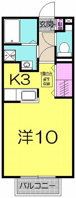 カーサステラ(1K/1階)の間取り写真