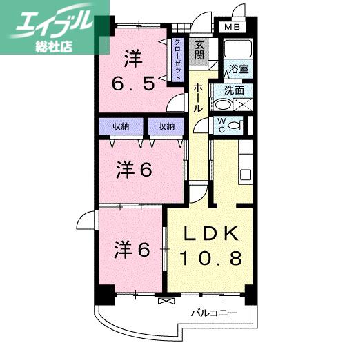 グランデ・ルミエール(3LDK/1階)の間取り写真