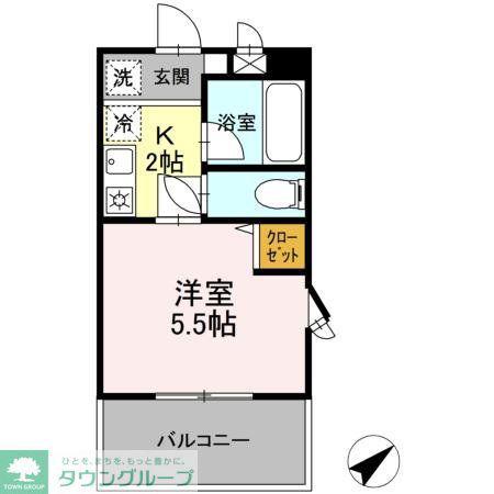 クレール中台(1K/4階)の間取り写真