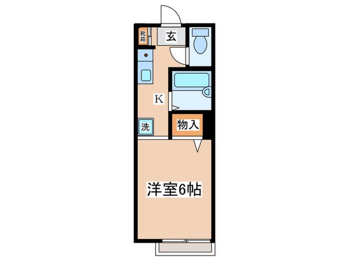 フォレスト6番館(1K/2階)の間取り写真