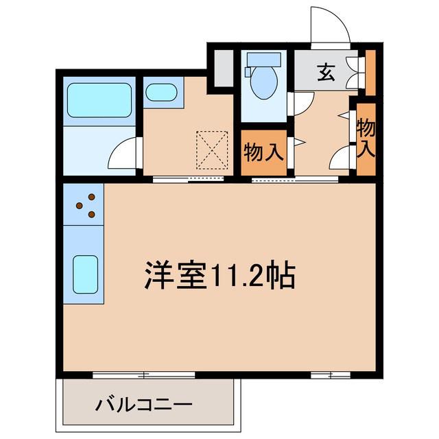 コルテーゼ上田(ワンルーム/3階)の間取り写真