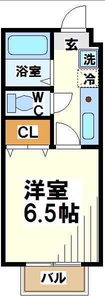 サンヴィレッジ(1K/1階)の間取り写真