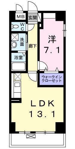 リヴィエールプラス(1LDK/8階)の間取り写真