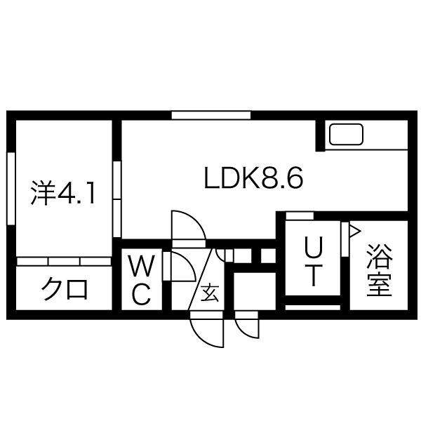 SHANTI山鼻(1LDK/3階)の間取り写真