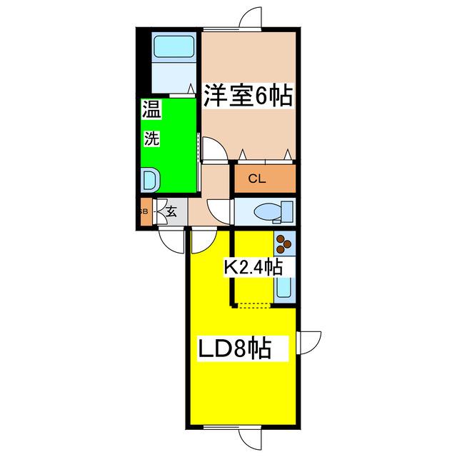 ザントウーア(1LDK/2階)の間取り写真