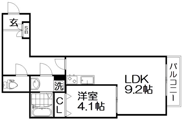 RETERASU光善寺(1LDK/2階)の間取り写真