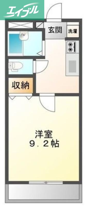 メゾンキャロット(1K/2階)の間取り写真