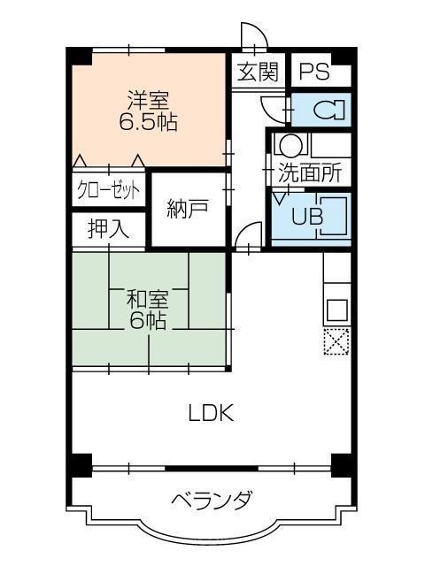 みゆきサンプラザ(2SLDK/2階)の間取り写真