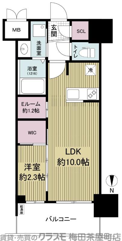 セレニテ本町東リアン(1LDK/6階)の間取り写真