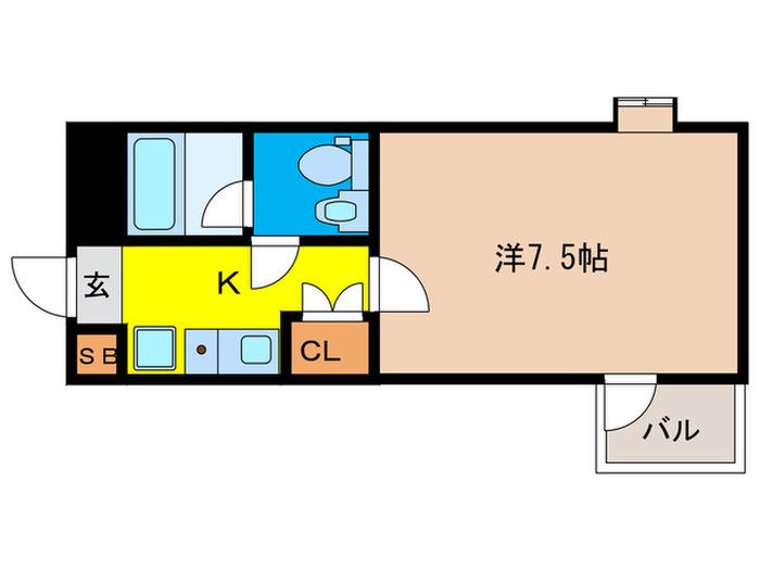 RX東寺(1K/2階)の間取り写真