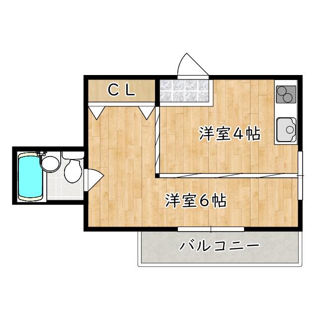ルーチェ東羽衣(1DK/2階)の間取り写真