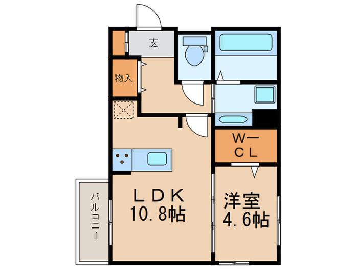 D-ROOM名島(1LDK/3階)の間取り写真