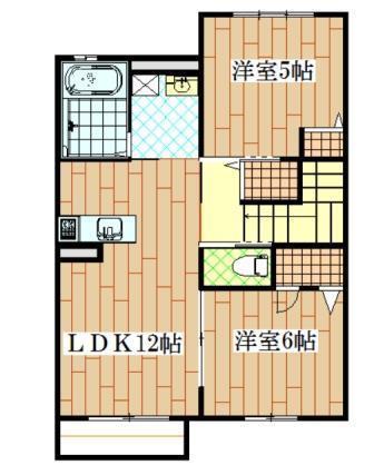 K-ルミエール(2LDK/2階)の間取り写真