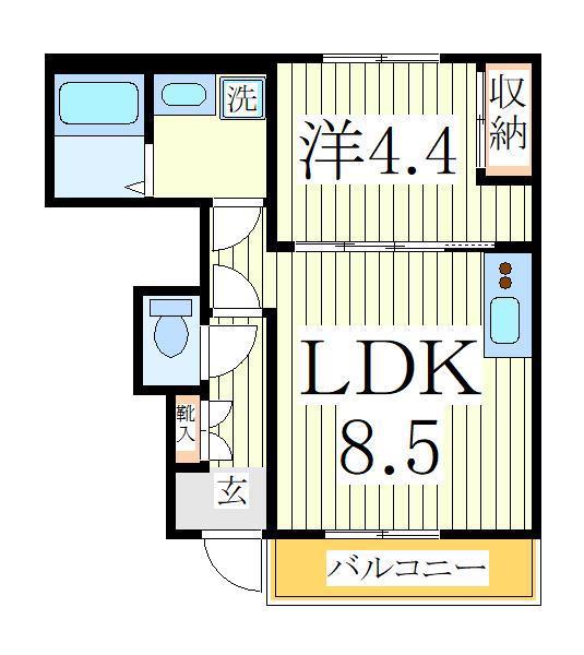 レジデンス(1LDK/1階)の間取り写真